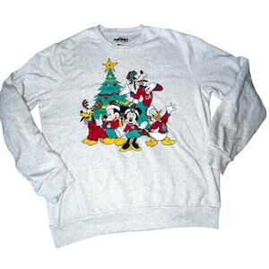 Disney Mickey Mouse and friends Christmas holiday crew neck graphic sweatshirt L